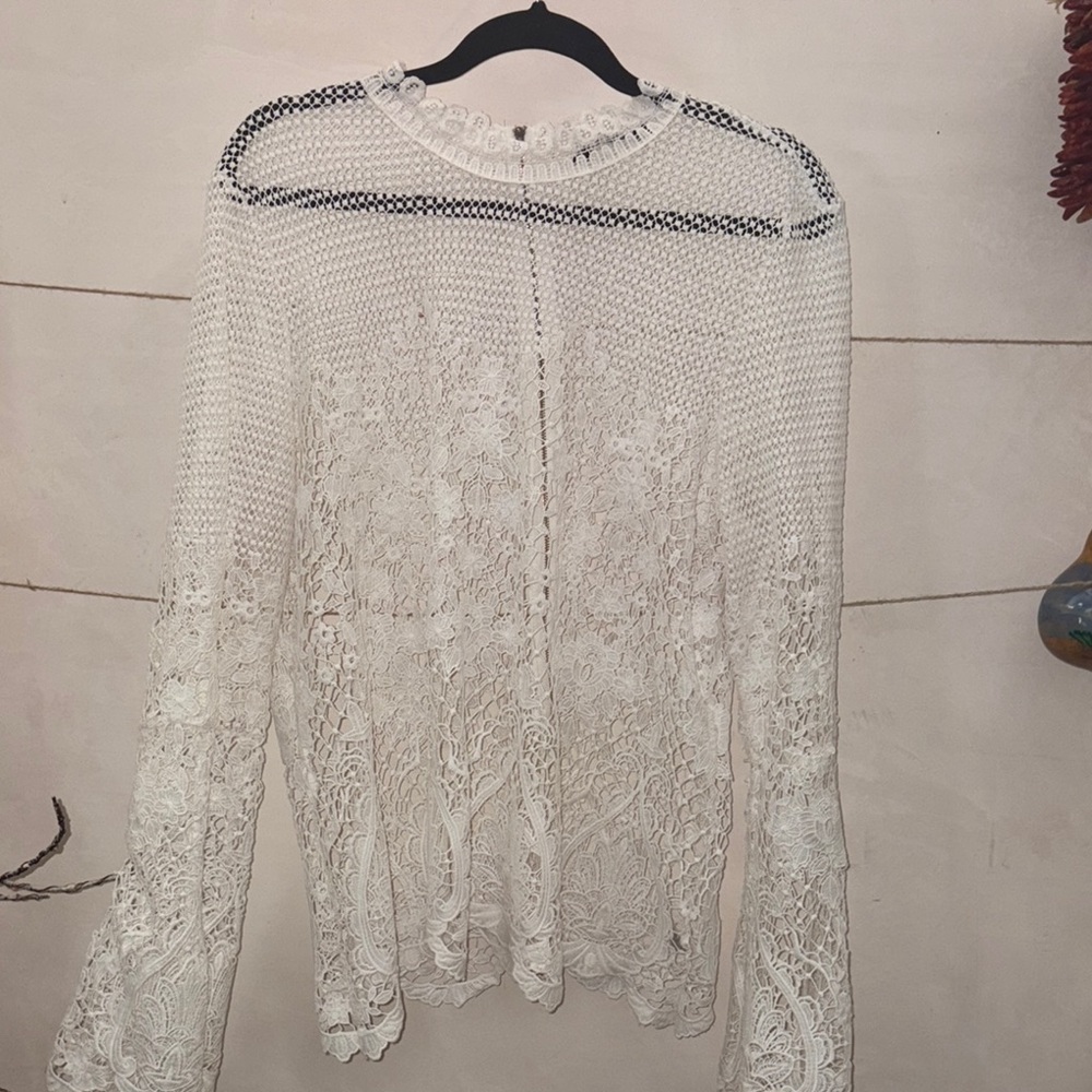 Project RUNWAY Sheer Bell Sleeve Blouse